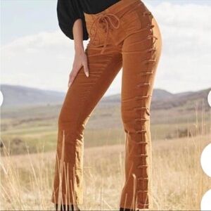 VENUS Brown Lace-Up Pants